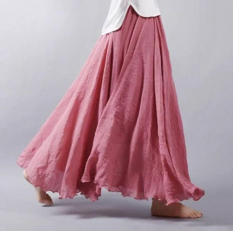 Arden — Cotton Linen Maxi Skirt, Avelony