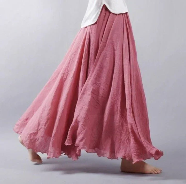 Arden — Cotton Linen Maxi Skirt, Avelony