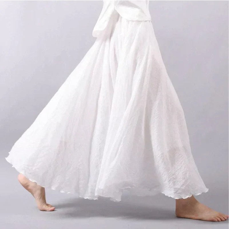 Arden — Cotton Linen Maxi Skirt (2), Avelony