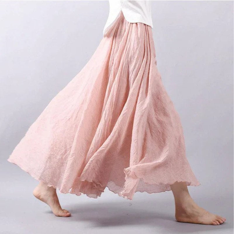 Arden — Cotton Linen Maxi Skirt (3), Avelony