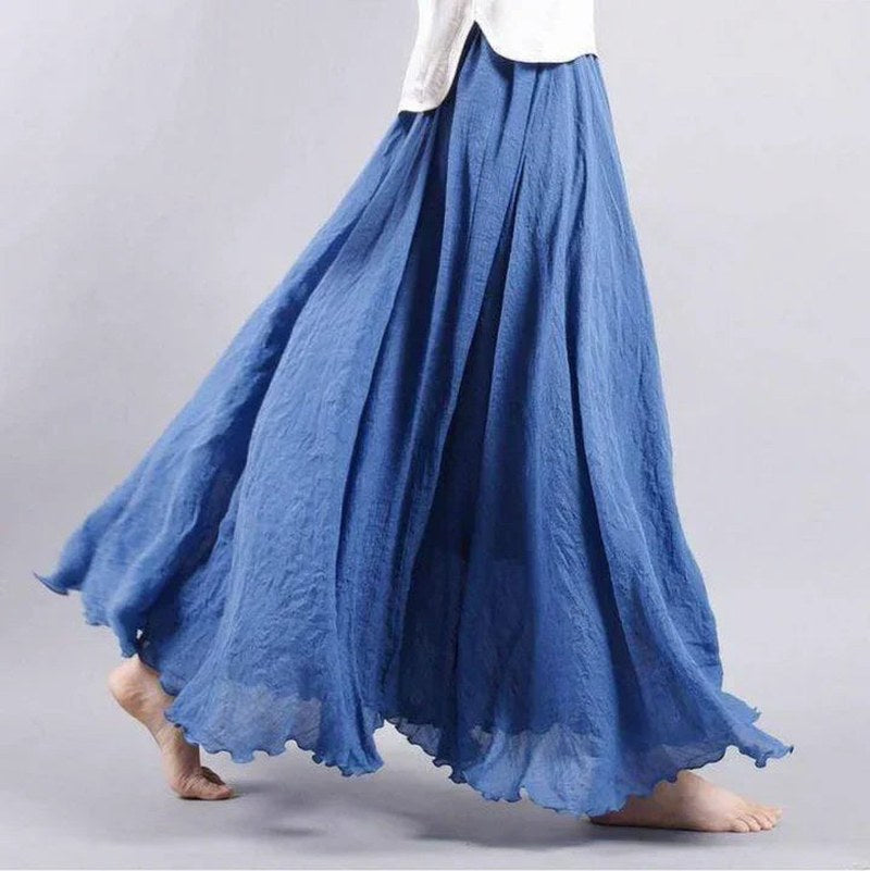 Arden — Cotton Linen Maxi Skirt (5), Avelony