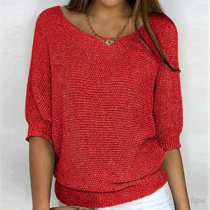 Loose Knit Jumper with Wide Neck