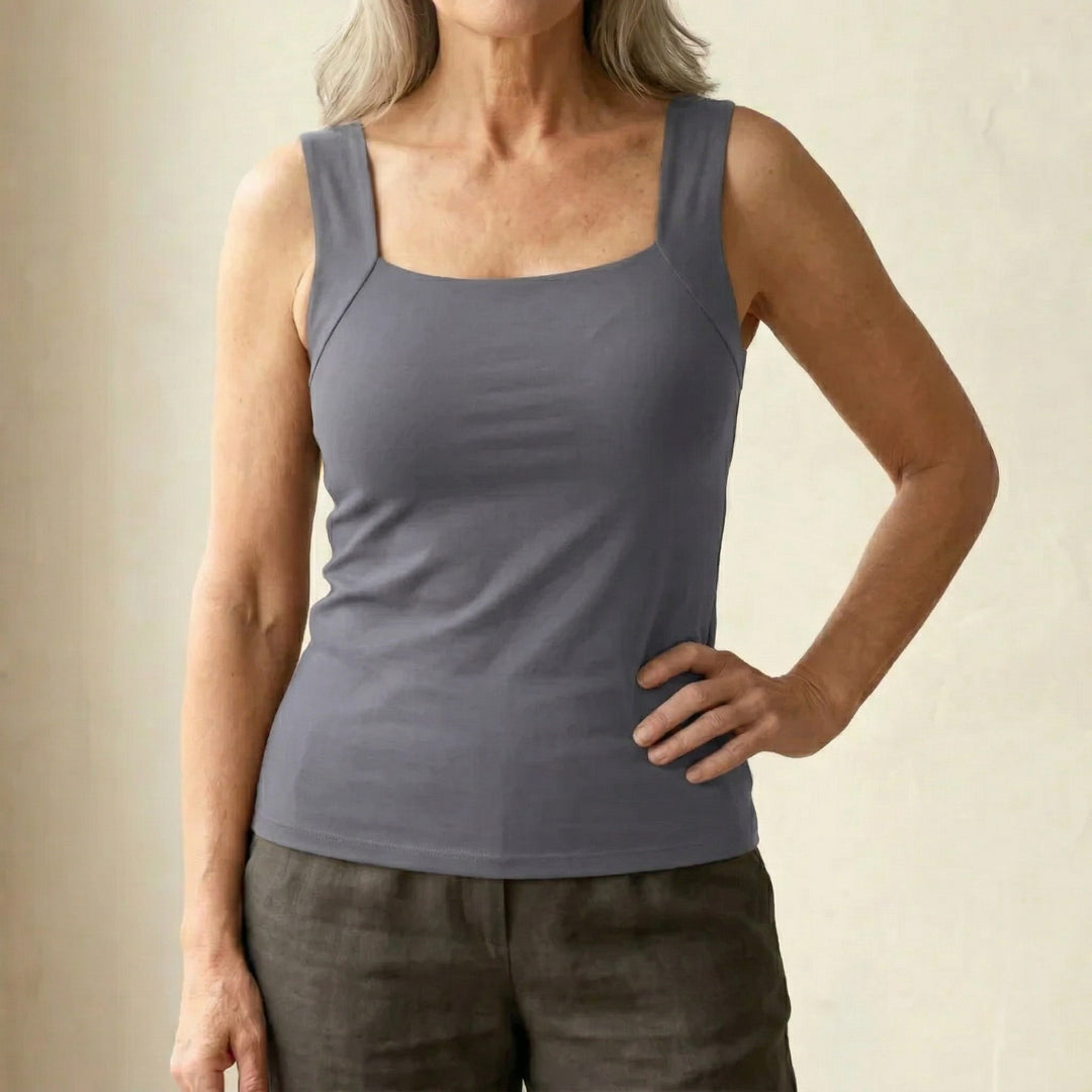 Tank Top with Built In Bra in taupe