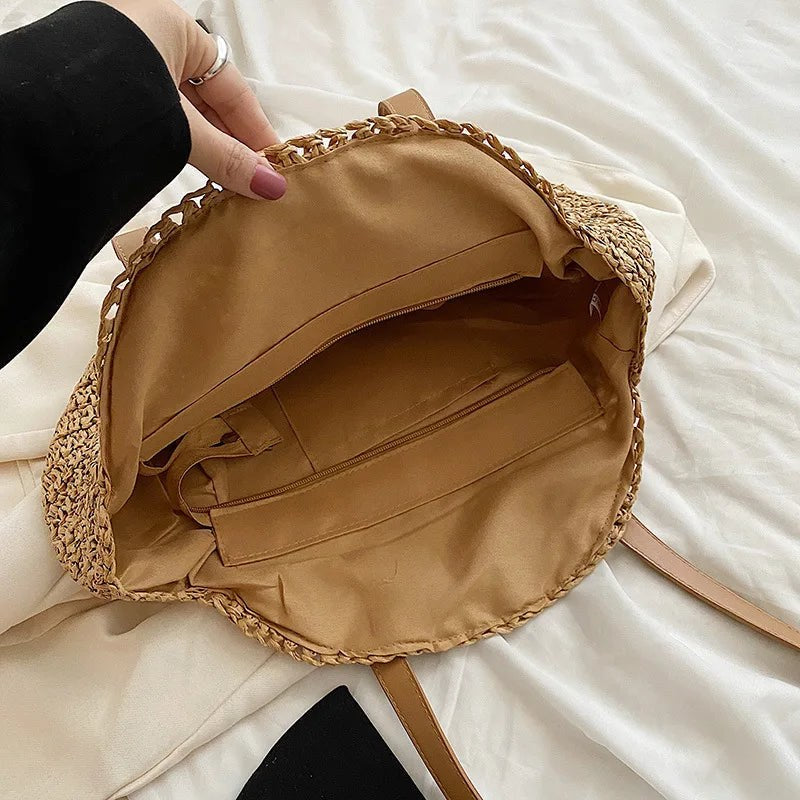 Bindi – Soft Woven Round Beach Bag for Women with Strap