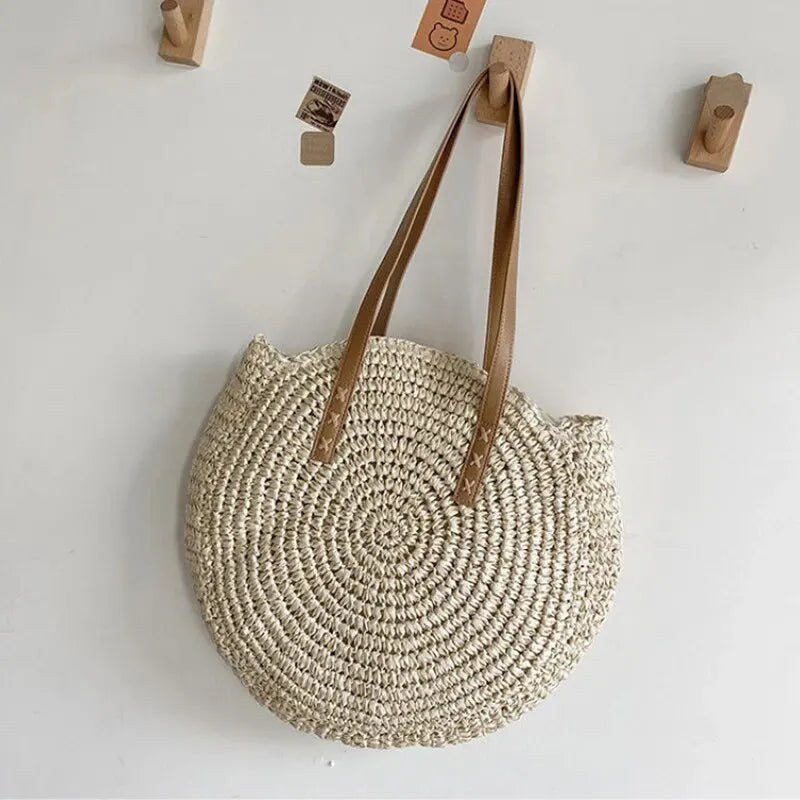 Bindi – Soft Woven Round Beach Bag for Women with Strap