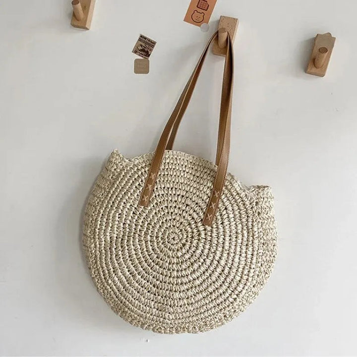 Bindi – Soft Woven Round Beach Bag for Women with Strap