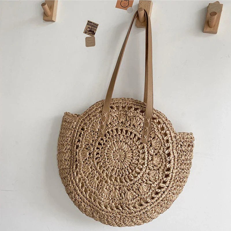 Bindi – Soft Woven Round Beach Bag for Women with Strap