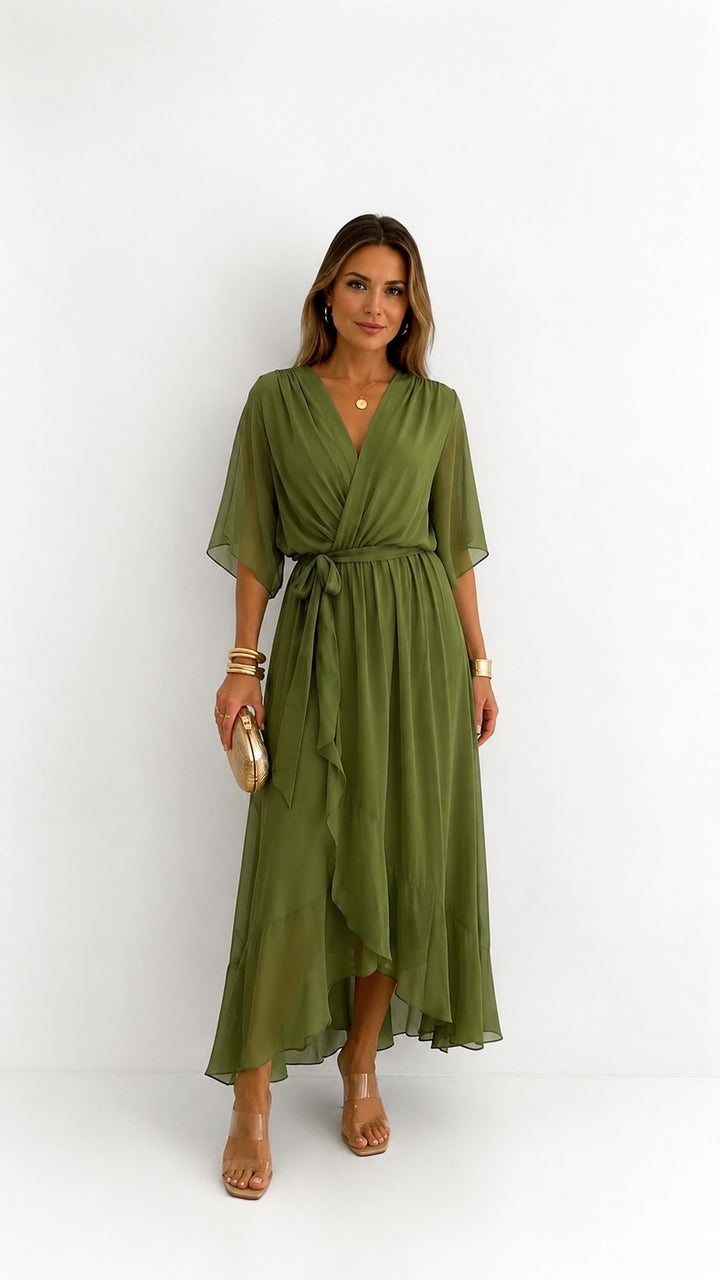 Saskia — Chiffon Wrap Maxi Dress for Women