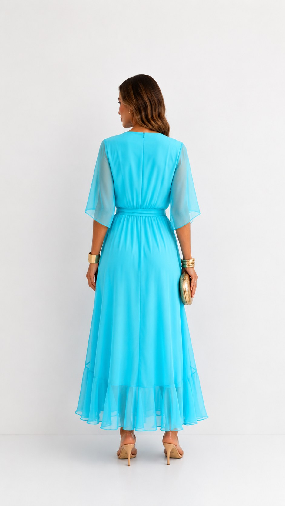 Saskia — Chiffon Wrap Maxi Dress for Women