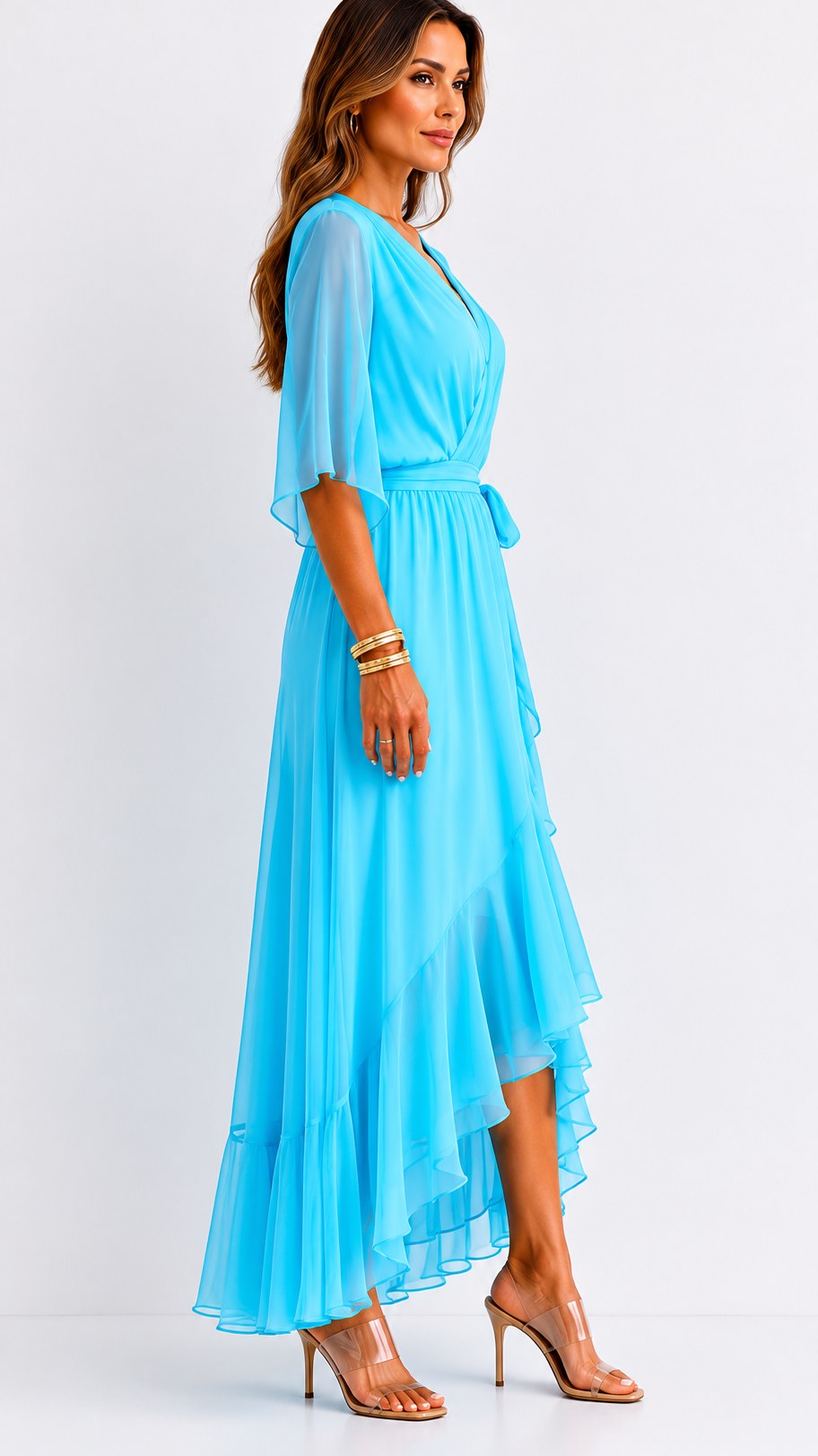 Saskia — Chiffon Wrap Maxi Dress for Women