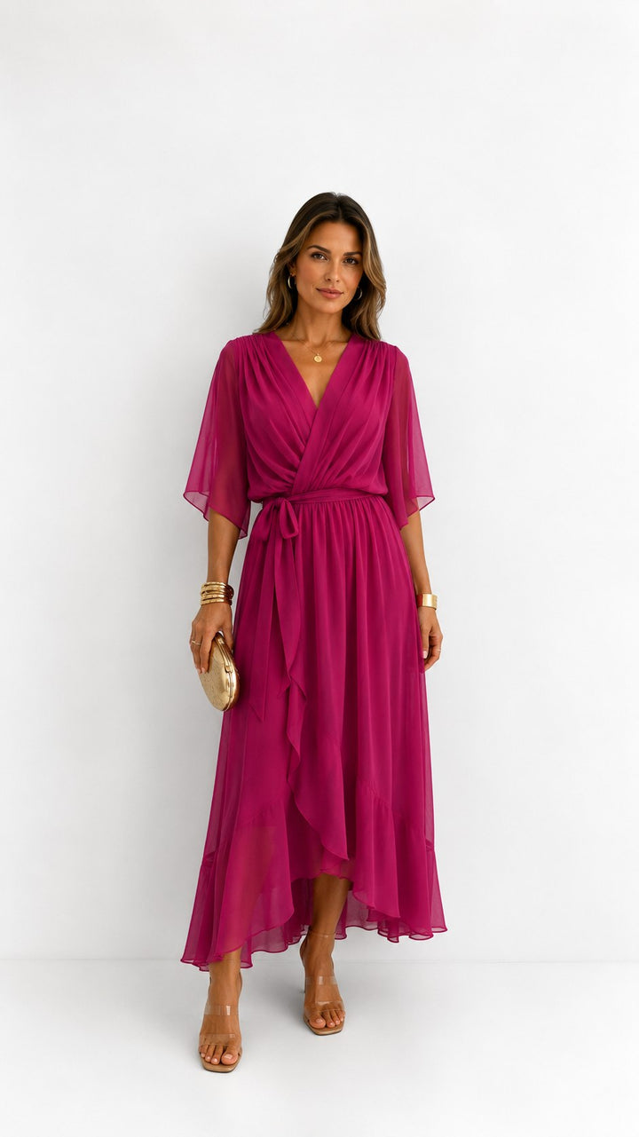 Saskia — Chiffon Wrap Maxi Dress for Women