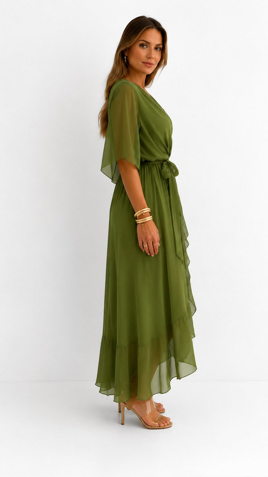 Saskia — Chiffon Wrap Maxi Dress for Women