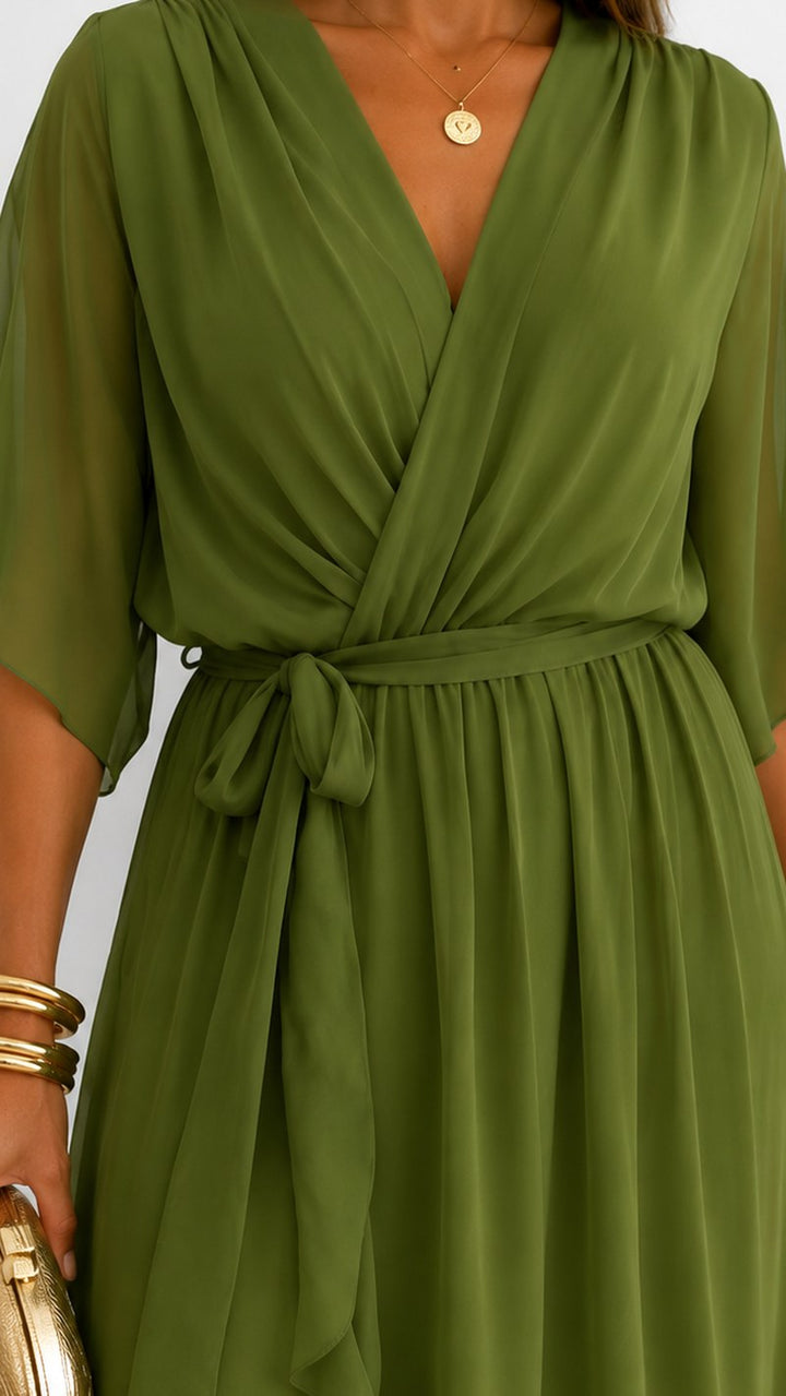 Saskia — Chiffon Wrap Maxi Dress for Women