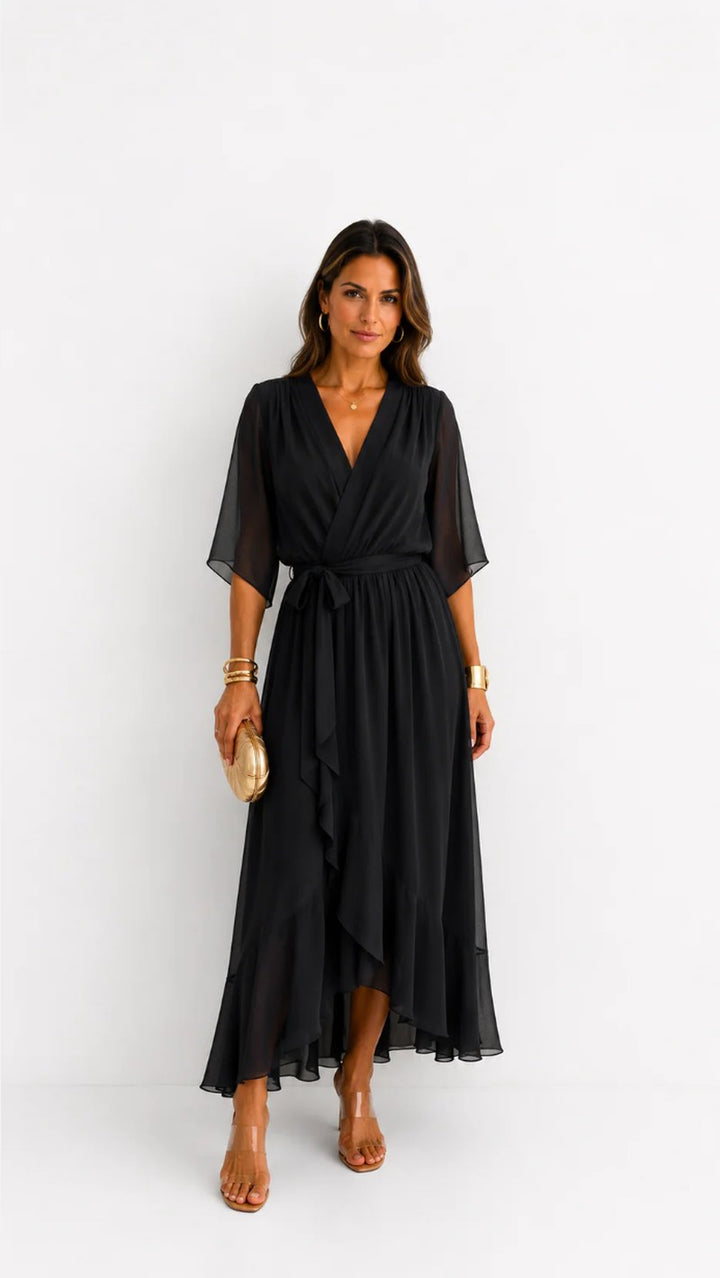 Saskia — Chiffon Wrap Maxi Dress for Women