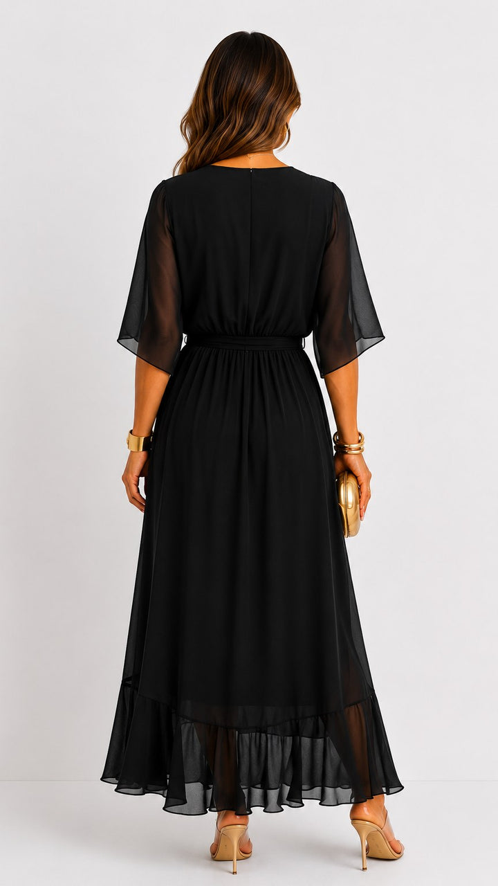 Saskia — Chiffon Wrap Maxi Dress for Women