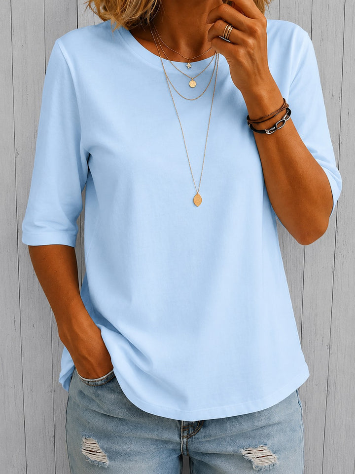 Half Sleeve Tee with Extra Arm Coverage in blue