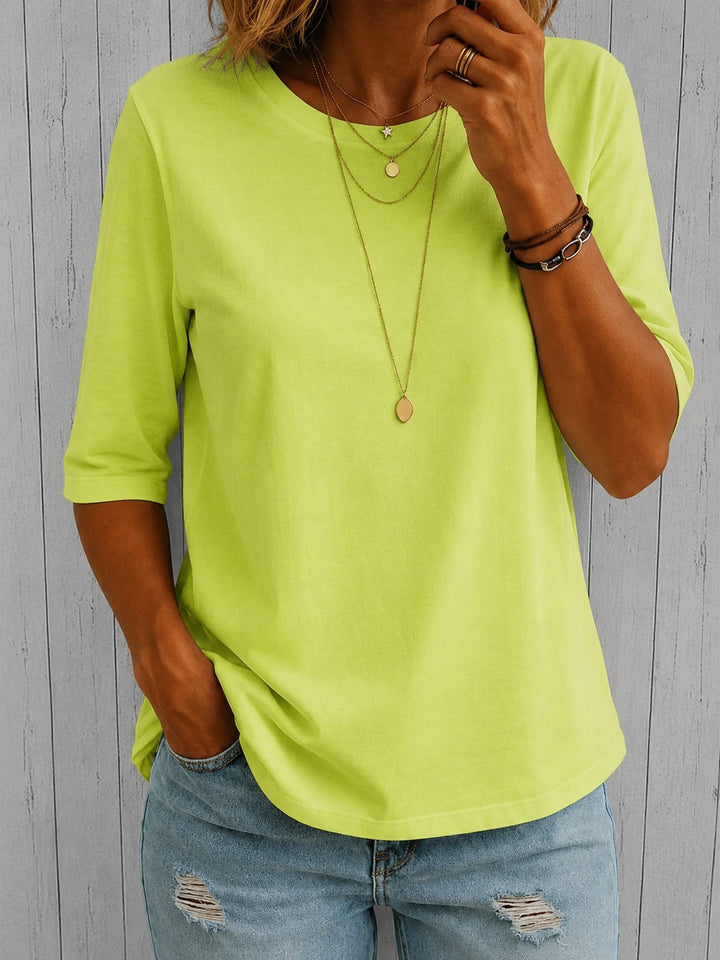 Half Sleeve Tee with Extra Arm Coverage in green