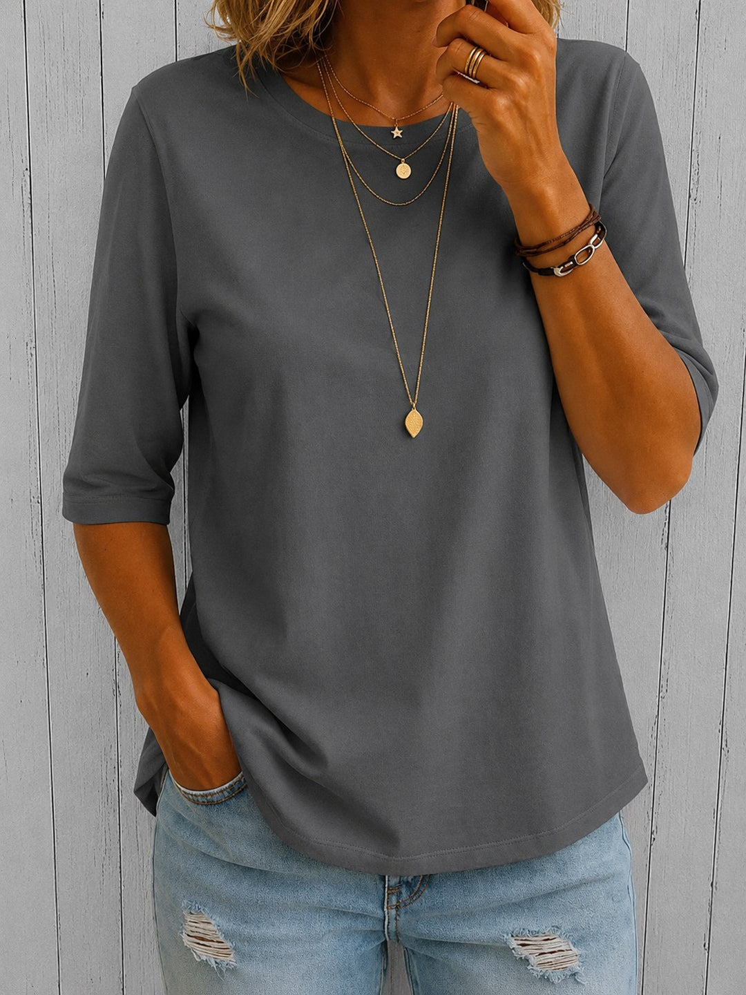 Half Sleeve Tee with Extra Arm Coverage