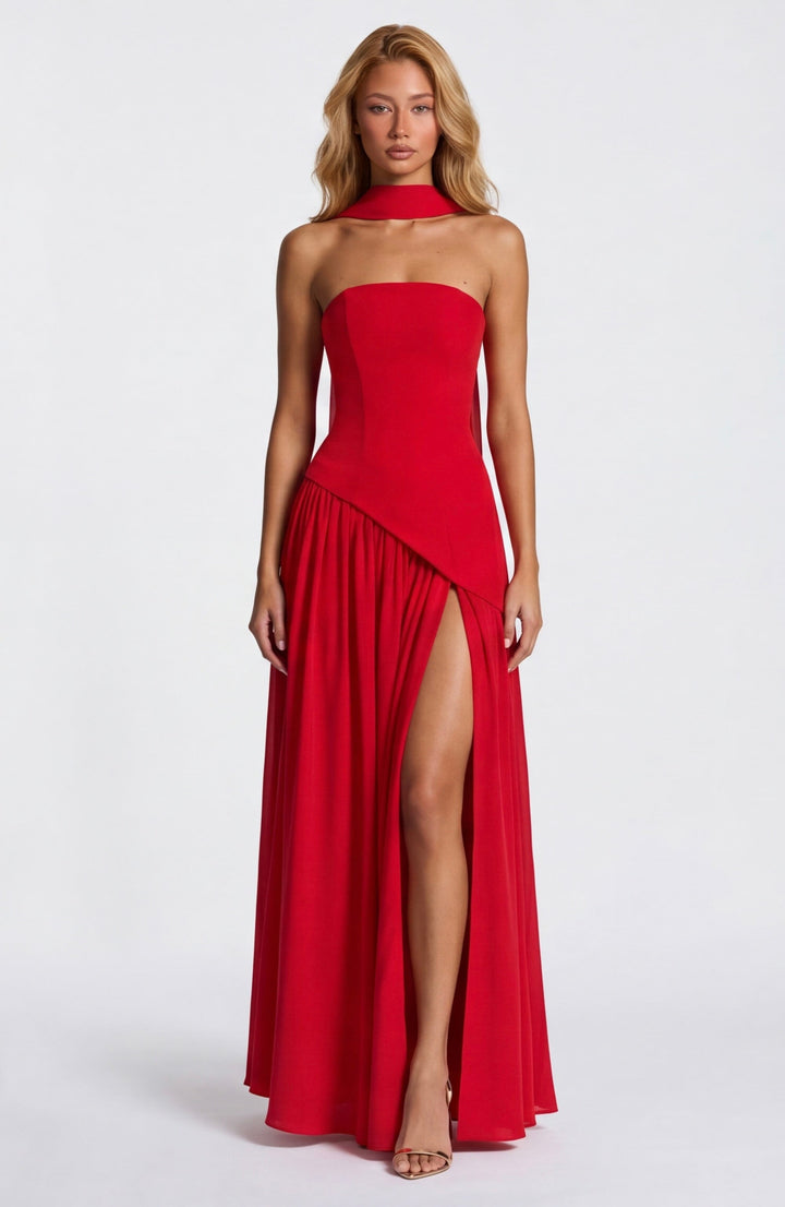 Nova — Draped Summer Maxi Dress for Women