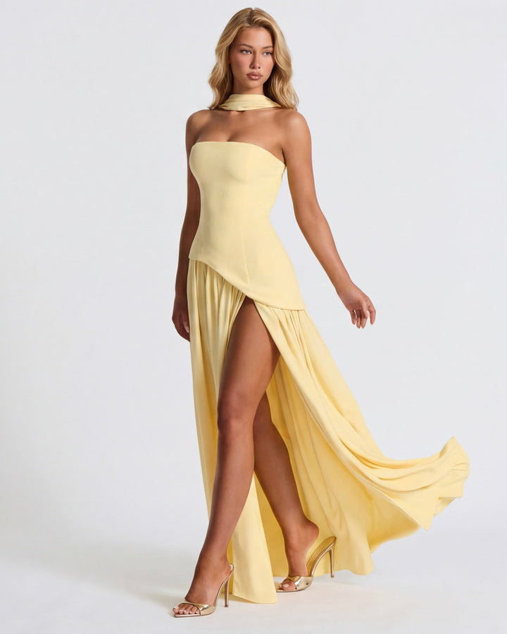 Nova — Draped Summer Maxi Dress for Women
