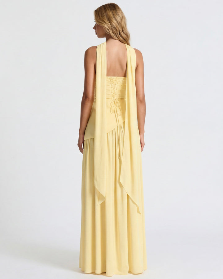 Nova — Draped Summer Maxi Dress for Women