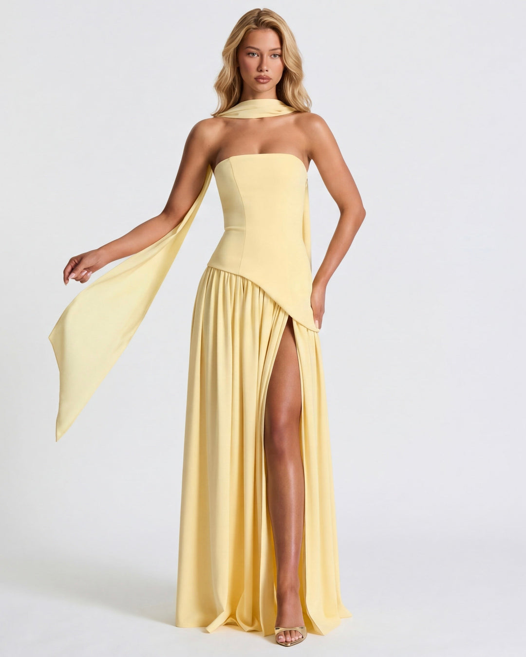 Nova — Draped Summer Maxi Dress for Women