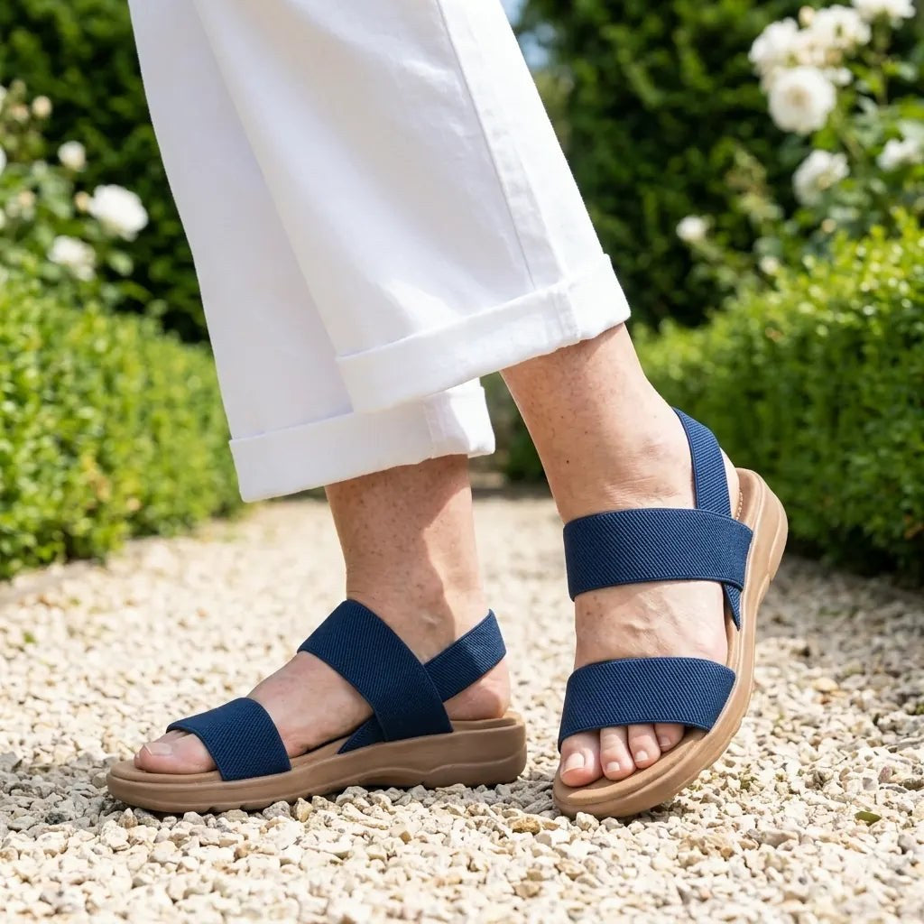 Flat Sandals with Double Elastic Straps — Emberly
