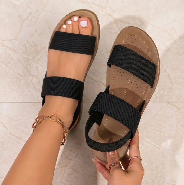 Flat Sandals with Double Elastic Straps — Emberly