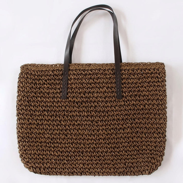 Evie – Large Woven Straw Beach Bag for Women with Tall Handle