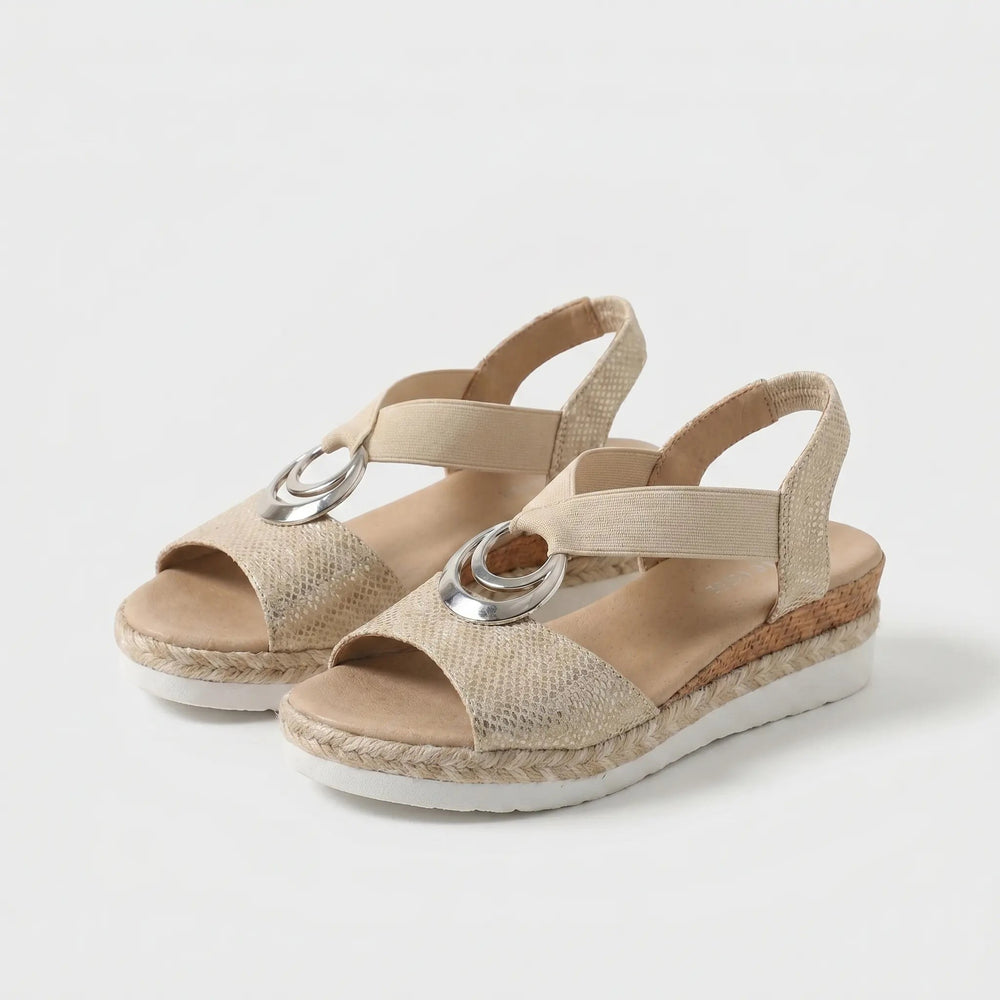 Wedge Sandals with Ring Detail — Fleur