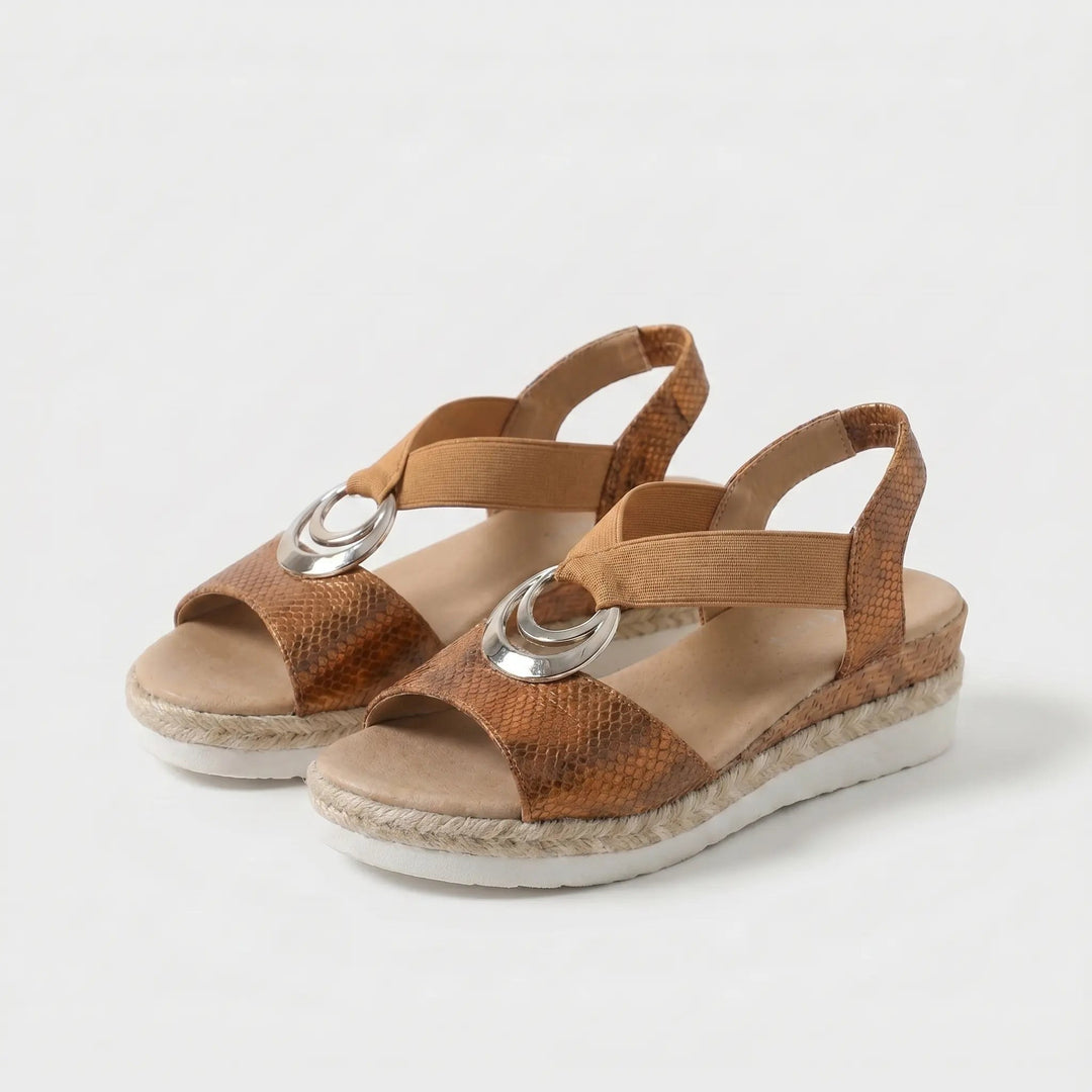 Wedge Sandals with Ring Detail — Fleur