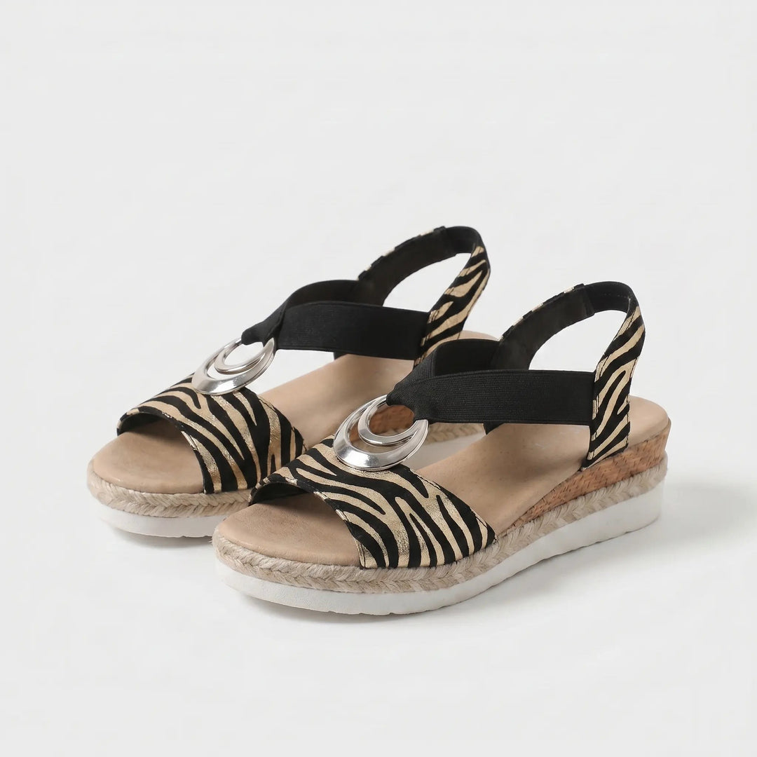 Wedge Sandals with Ring Detail — Fleur