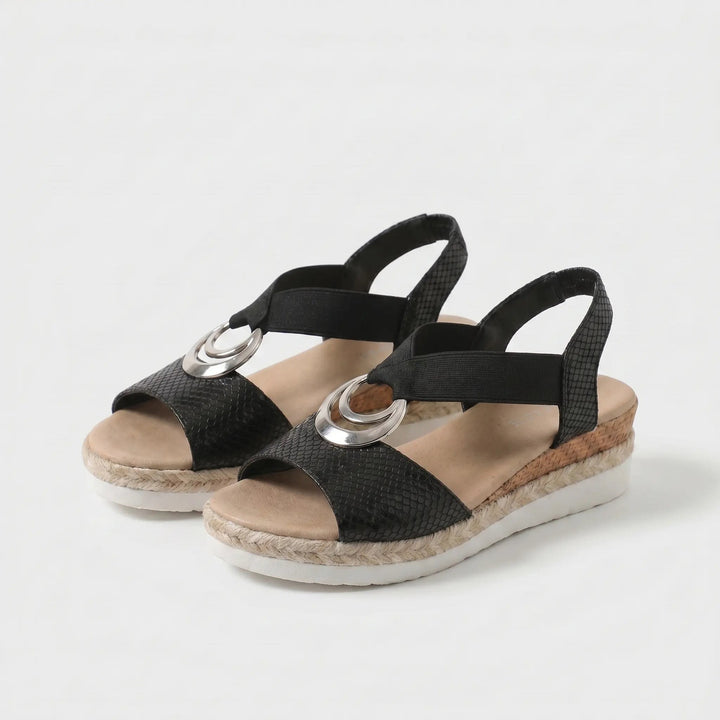 Wedge Sandals with Ring Detail — Fleur