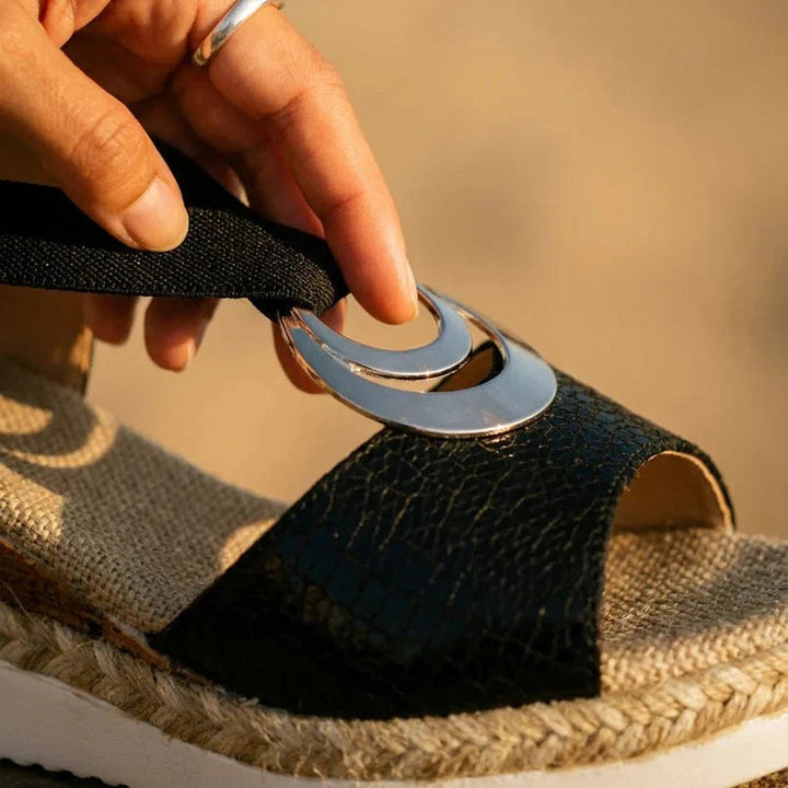 Wedge Sandals with Ring Detail — Fleur
