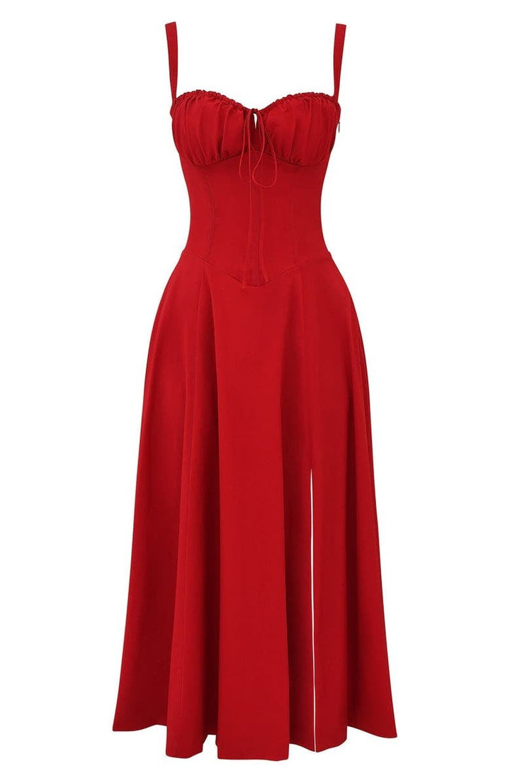 Yara — Floral Bustier Midi Dress for Women