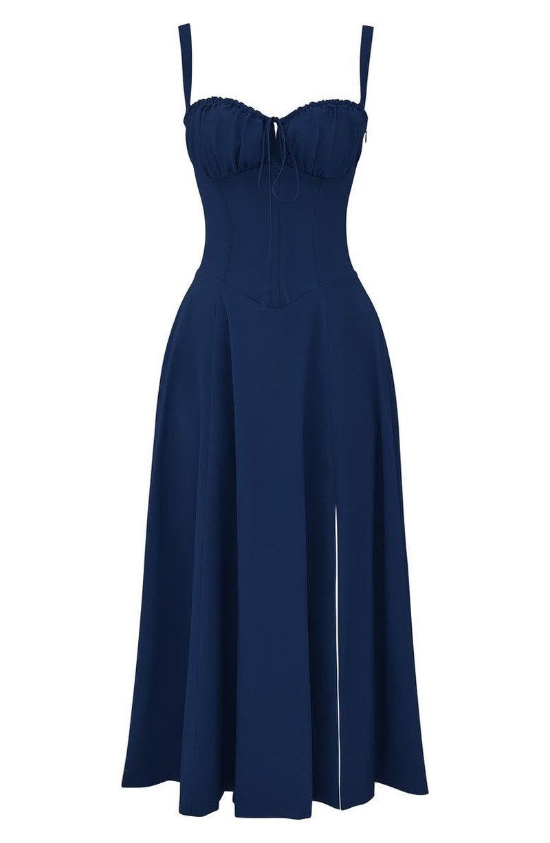 Yara — Floral Bustier Midi Dress for Women