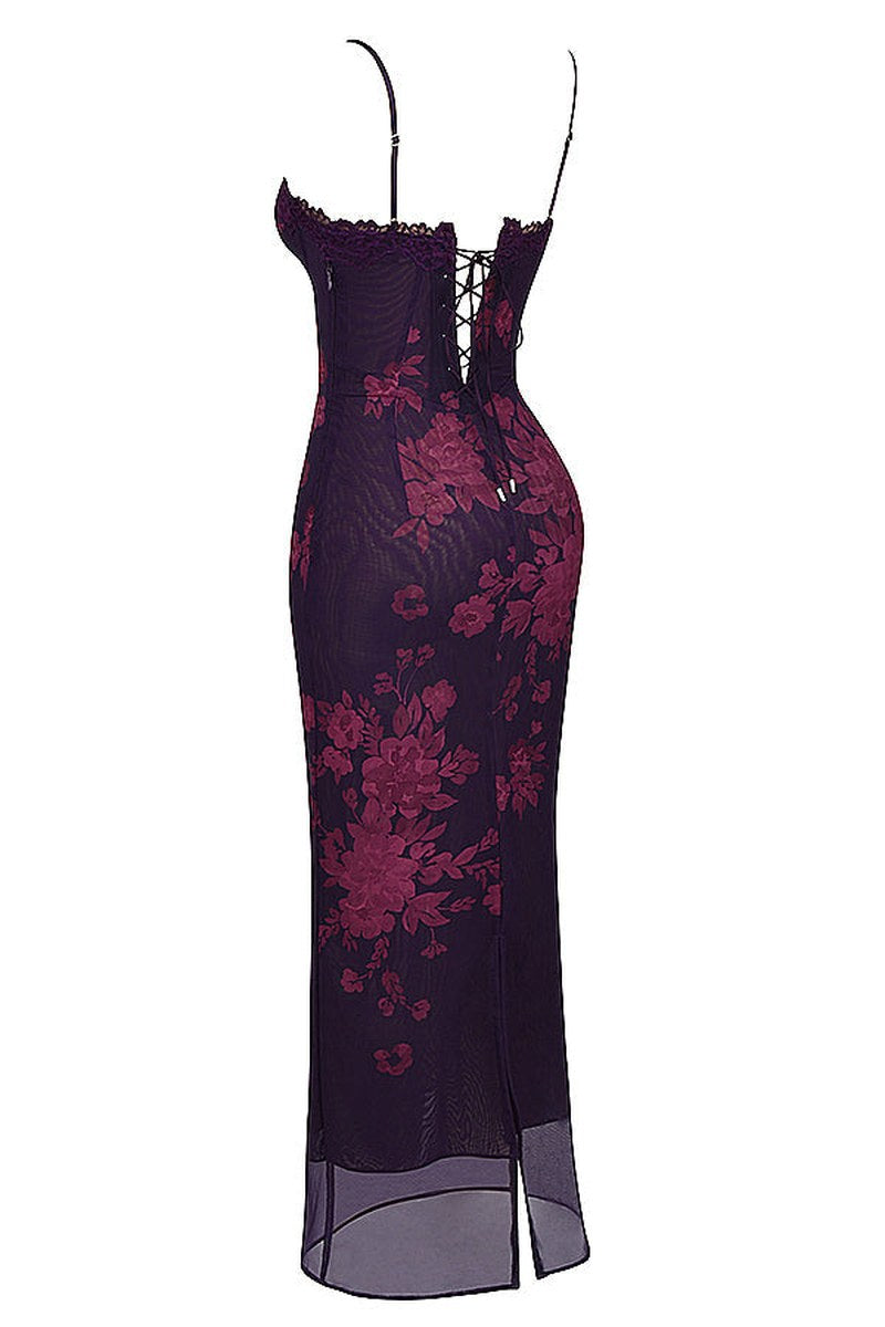 Lila — Floral Print Midi Dress for Women