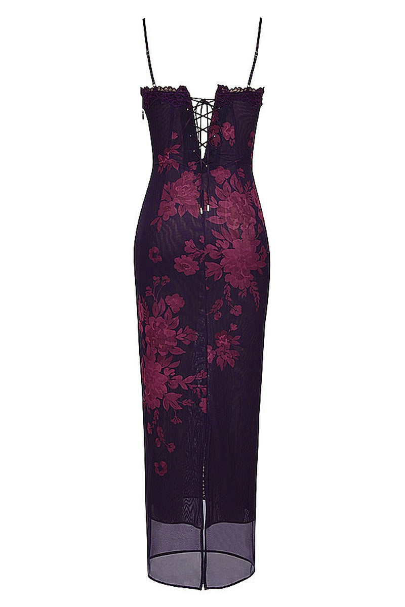 Lila — Floral Print Midi Dress for Women