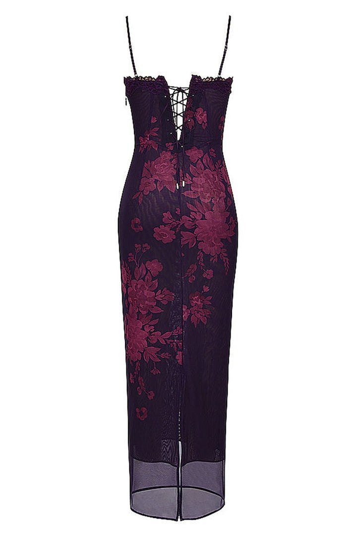 Lila — Floral Print Midi Dress for Women