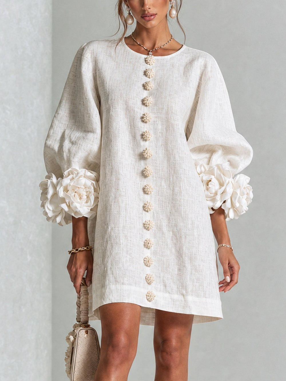 Beatrix — Floral Puff Sleeve Mini Dress for Women