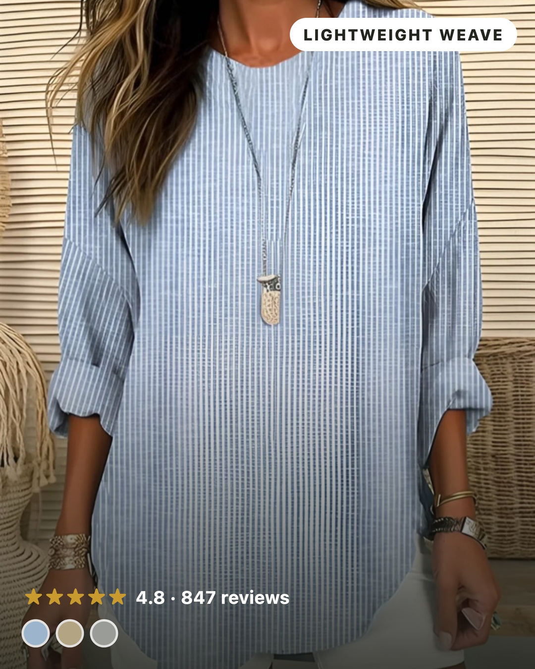 Striped Long Sleeve Blouse