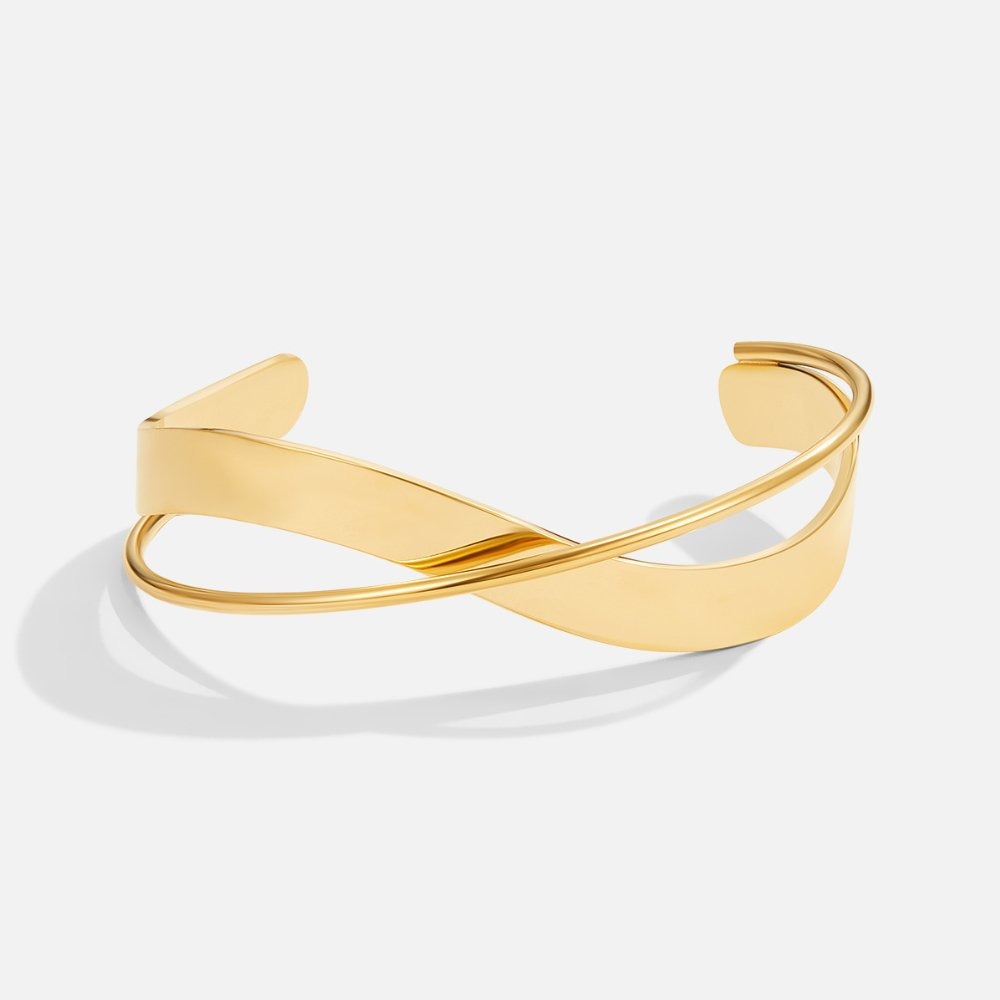 Twisted Gold Bracelet with Open Cuff