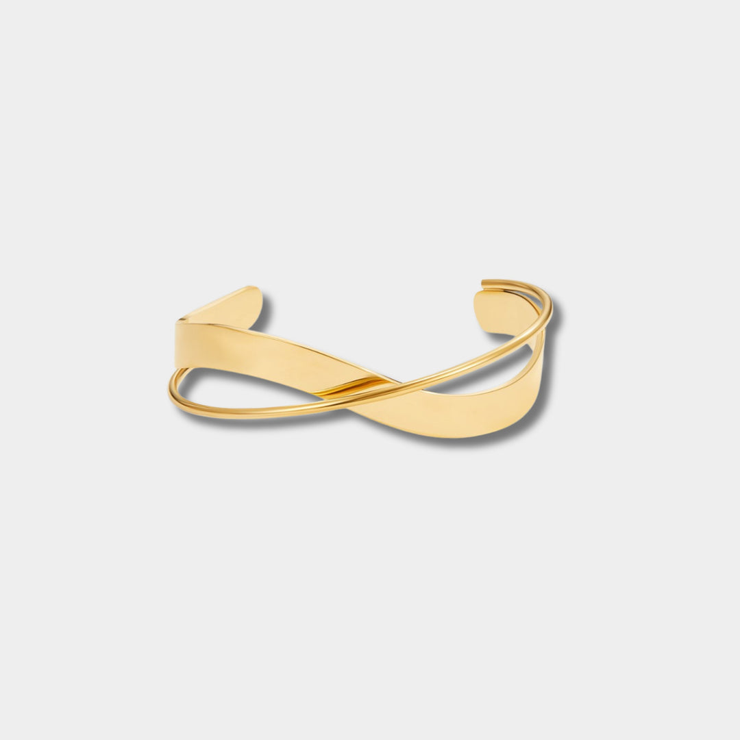 Twisted Gold Bracelet with Open Cuff