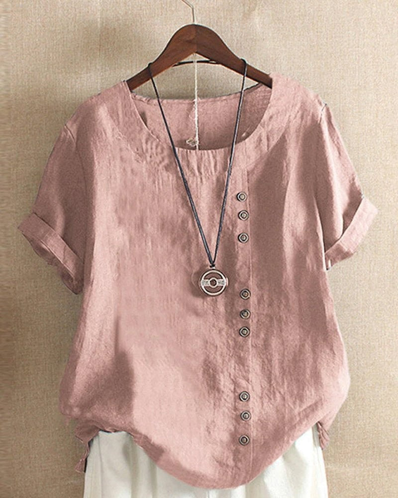 Summer Tee with High Low Hem in rose
