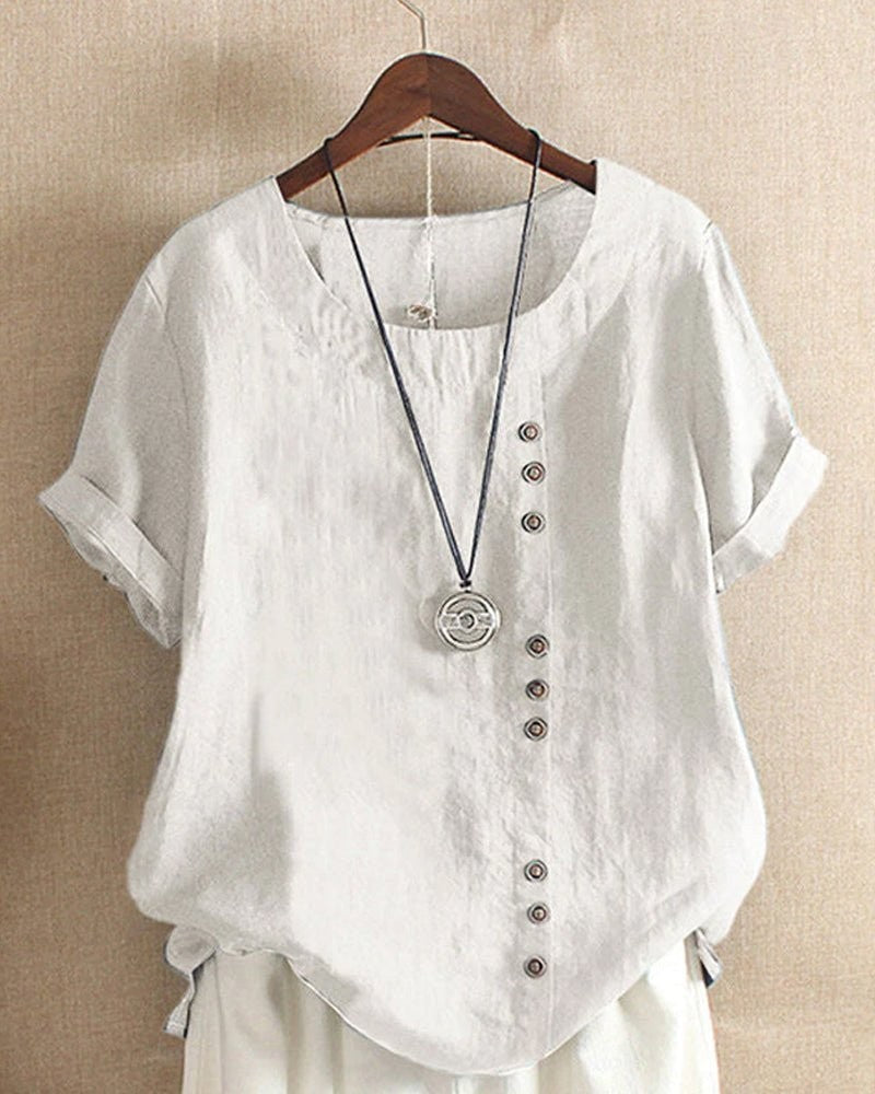 Summer Tee with High Low Hem in white