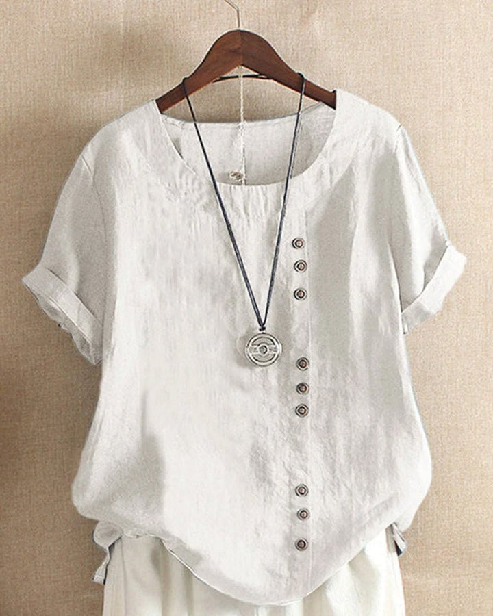 Summer Tee with High Low Hem in white
