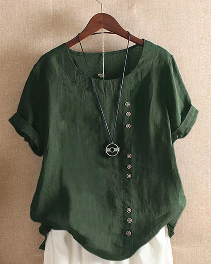 Summer Tee with High Low Hem in green