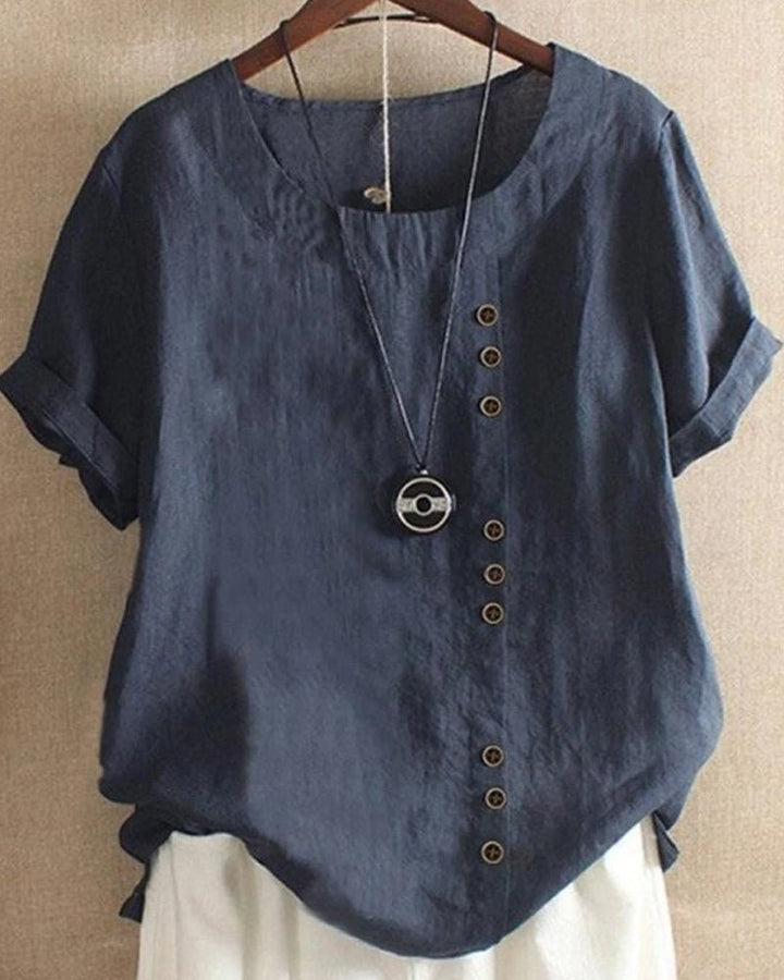 Summer Tee with High Low Hem in blue