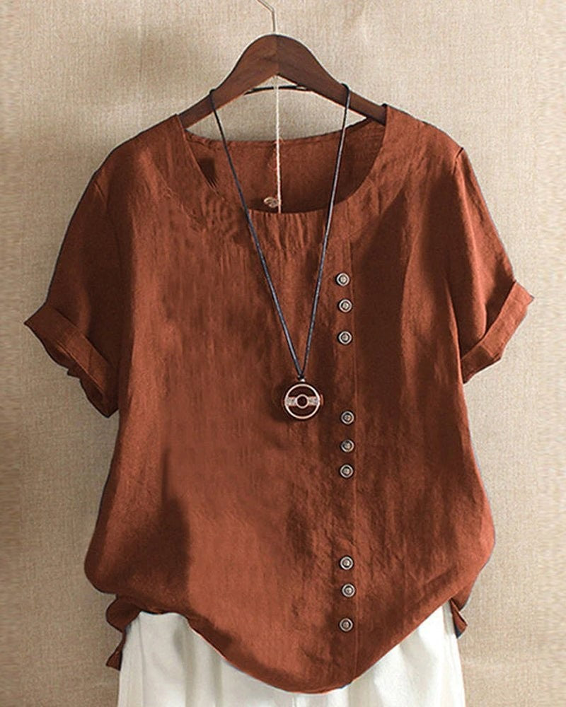 Summer Tee with High Low Hem in orange