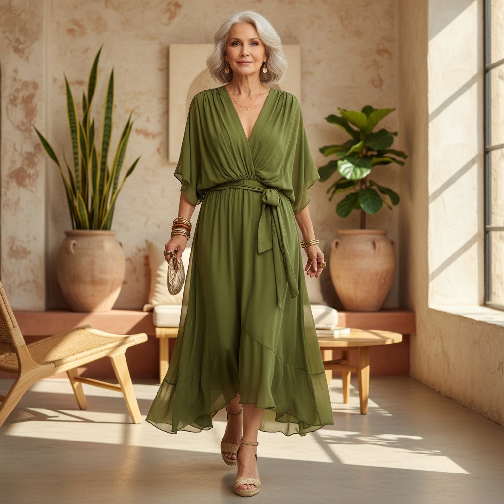 Kimono Sleeve Wedding Guest Dress for Women — Isadora, image 1